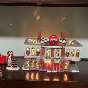 Snow Village Coca Cola Bottling Plant Dept. 56, Delivery Truck, and Delivery Men